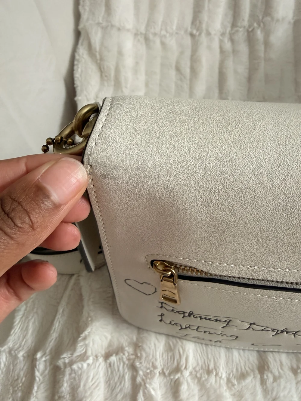 Coach white leather
